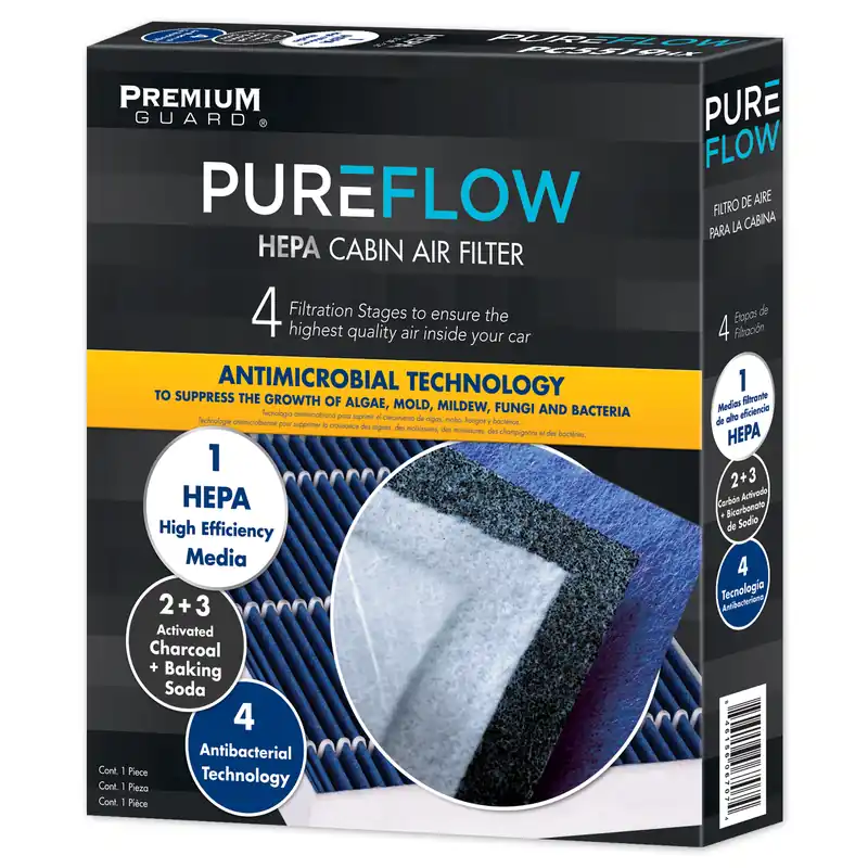 Professional Grade PUREFLOW 2027 Cadillac LYRIQ Cabin Air Filter with HEPA and Antibacterial Technology, PC4211HX