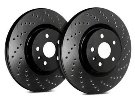 Price Cut SP Performance Cross-Drilled Rotors with Black Zinc Coating; Rear Pair