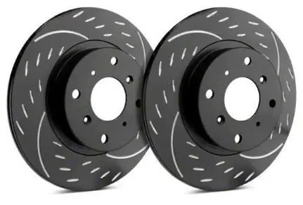 SP Performance Diamond Slot Rotors with Black ZRC Coating; Front Pair Wholesale