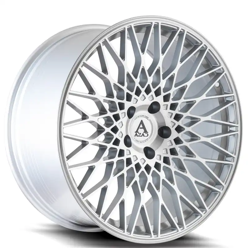 20" Azad Wheels AZFF04 Brushed Silver Rims Affordable
