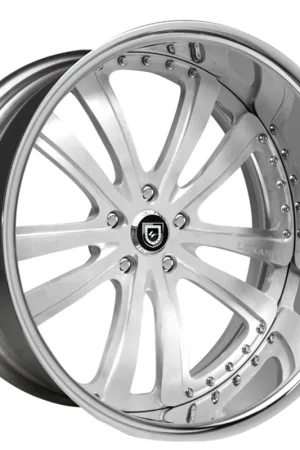Grab Now 24" Lexani Forged Wheels LF-710 Brushed Silver Face with Chrome Lip Rims