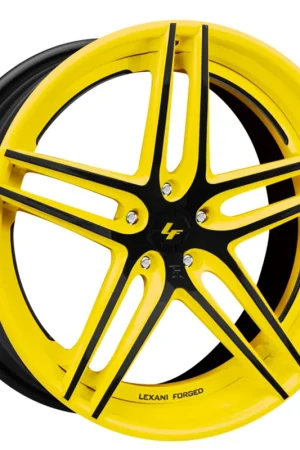 24" Lexani Forged Wheels LZ-105 Phoenix Yellow with Black Accents Rims Instant Buy