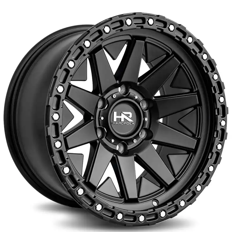 Last Chance 17" Hardrock Wheels H106 Matte Black Off-Road Rims