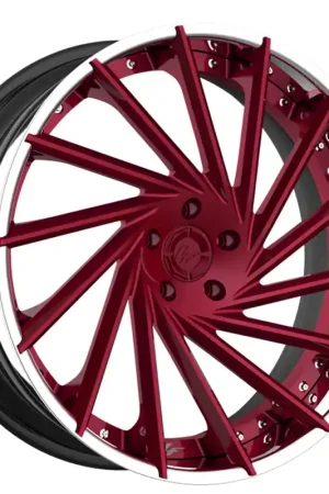 Hassle-Free Returns 21" Lexani Forged Wheels LZ-114 Burgundy Face with Chrome Lip Rims