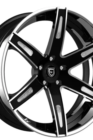 24" Lexani Forged Wheels LZ-725 Aqua Chrome with Black Accents and Crystal Inserts Rims Wholesale