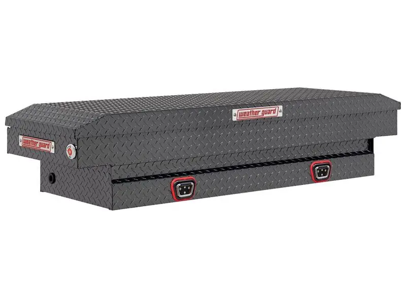 Limited Offer WEATHER GUARD Compact Standard Aluminum Saddle Box - Gunmetal Gray Finish 154-6-04 | RealTruck