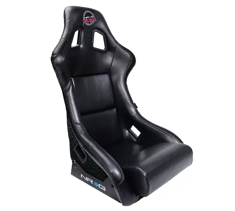Genuine NRG Innovations Prisma Bucket Seat; Large; Black Vinyl