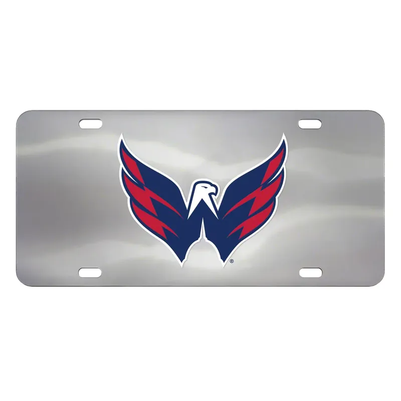 Wholesale License Plate with Washington Capitals Logo; Stainless Steel