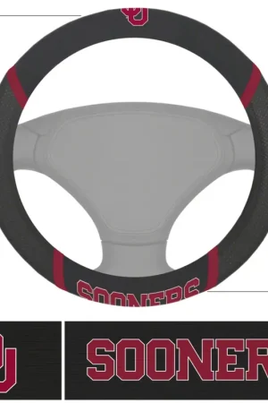 Time-Limited Steering Wheel Cover with University of Oklahoma Logo; Black
