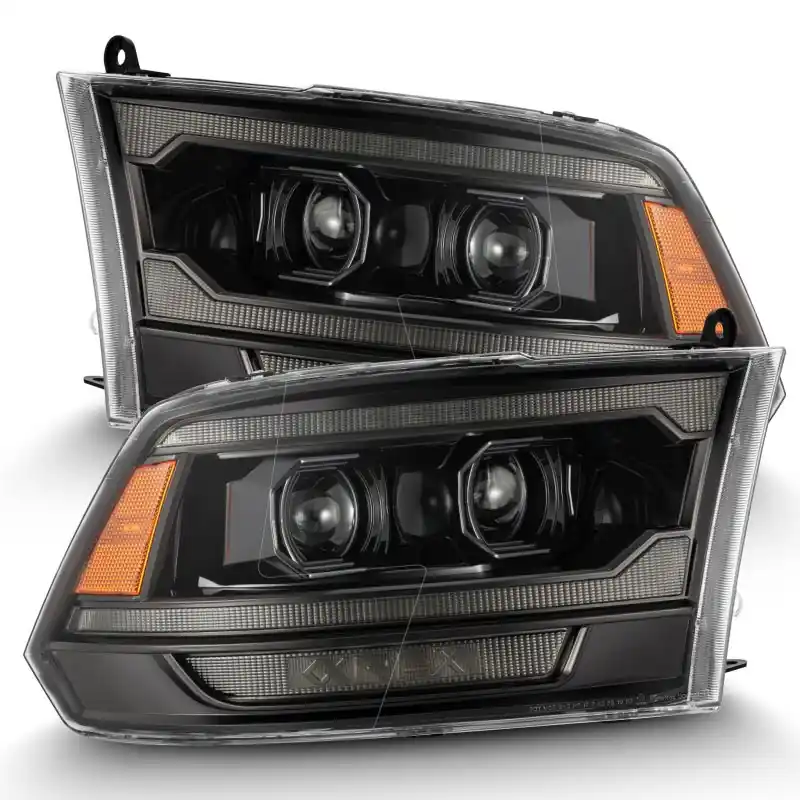AlphaRex 09-18 RAM 1500 PRO-Series Proj Headlights Alpha-Black w/Seque — PMD Premier Motoring Development Wholesale