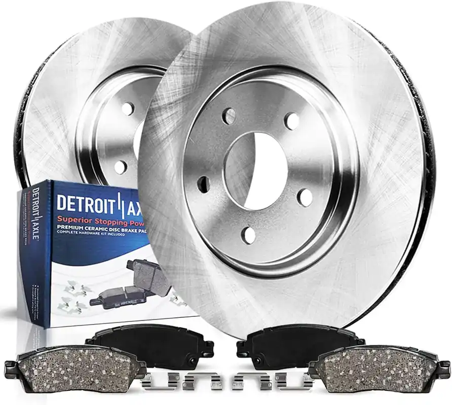 4pc Front Disc Rotors and Ceramic Brake Pads Kit Instant Buy