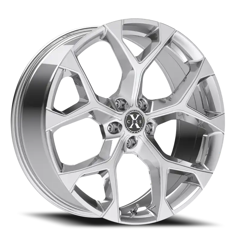 Bargain Xcess X05 5 Flake Wheel 20x8.5 5x114.3 Chrome 35mm - FREE T-SHIRT INCLUDED!
