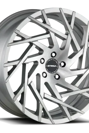 Top Rated Strada S64 Nido Wheel 24x9.5 5x115 Brushed Silver 15mm - FREE T-SHIRT INCLUDED!