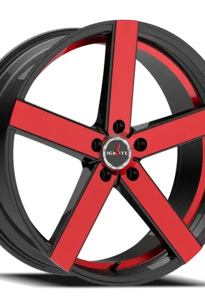 Grab Now Ignite G01 Spark Wheel 22x8.5 5x114.3 Gloss Black w/ Candy Red 35mm - FREE T-SHIRT INCLUDED!