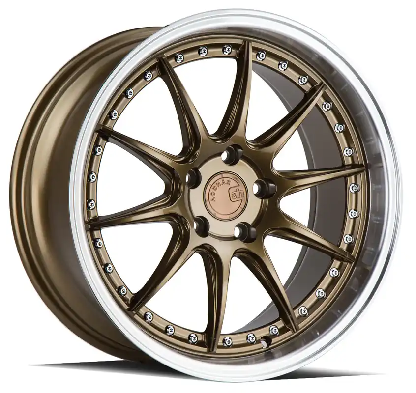 Certified Aodhan Ds07 Wheel 18x9.5 5x100 Bronze w/ Machined Lip 35mm - FREE T-SHIRT INCLUDED!