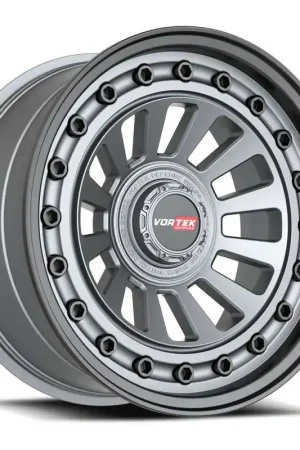 Super Sale Vortek Vrd-702 Wheel 18x9 6x135 & 6x139.7 Matte Gunmetal With Black Bolts & Lip -12mm