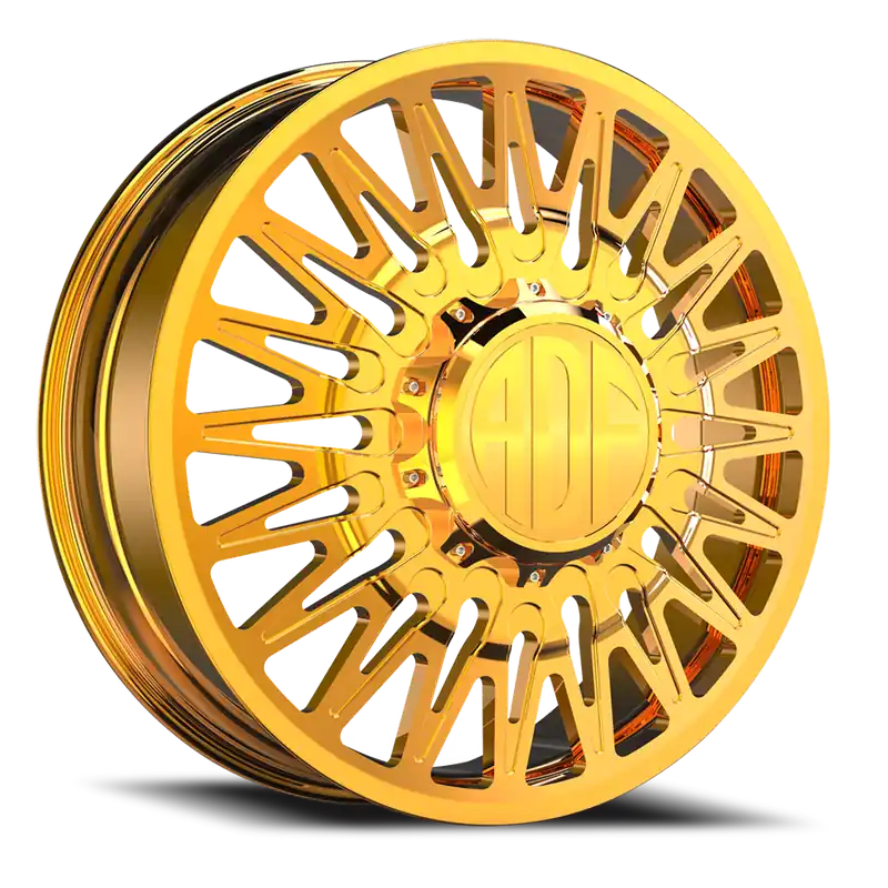Adf Bobtail Dually Wheel 22x8.25 8x200 24K Gold 144mm - MINIMUM PURCHASE OF 4 - FREE T-SHIRT INCLUDED! Luxury