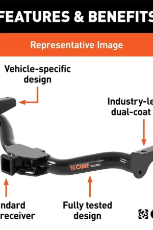 Curt 13041 Class III 2 in. Receiver Hitch | Dodge B100 B150 B1500 Top Rated