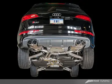 Handmade AWE Tuning Audi 8R SQ5 Touring Edition Exhaust - Quad Outlet Chrome Silver Tips - 3015-42052