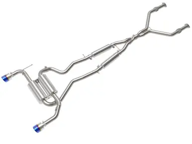 aFe 14-15 Infiniti Q50 V6 3.7L Takeda 2-1/2in 304 SS Cat-Back Exhaust System w/ Blue Flame Tips - 49-36136-L Free Shipping
