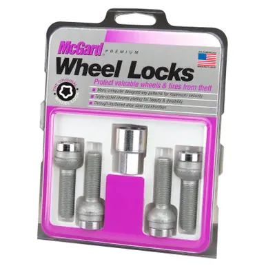 Low Price McGard Wheel Lock Bolt Set - 4pk. (Radius Seat) M12X1.5 / 17mm Hex / 20.6mm Shank Length - Chrome - 28176