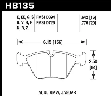 Hot Deal Hawk 91-93 BMW M5/95-02 DTC-70 Race Front Brake Pads - HB135U.760