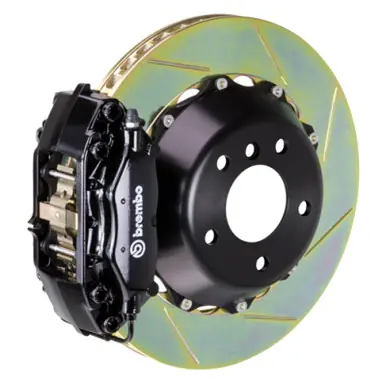 Brembo 08-13 135i (E81/E82/E88) Rear GT BBK 4 Piston Cast 345x28 2pc Rotor Slotted Type-1-Black - 2P2.8022A1 Direct From Manufacturer