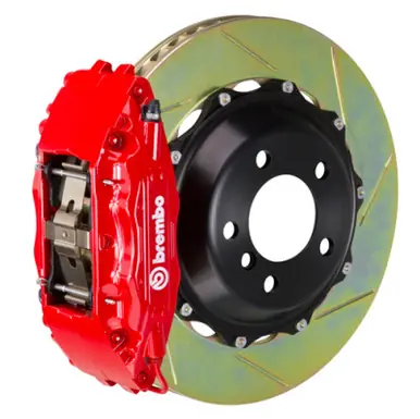 Limited Offer Brembo 91-94 964 Turbo/3.6 Turbo Front GT BBK 4 Piston Cast 2pc 355x32 2pc Rotor Slotted Type1 -Red - 1B2.8026A2