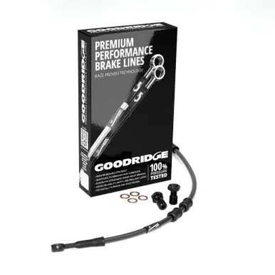 Goodridge 14-17 HD FXDF/FXDL/S (w/ABS) -2in Front Brake Line Kit - Black - HD0200-3FB-BK-2 Special Discount