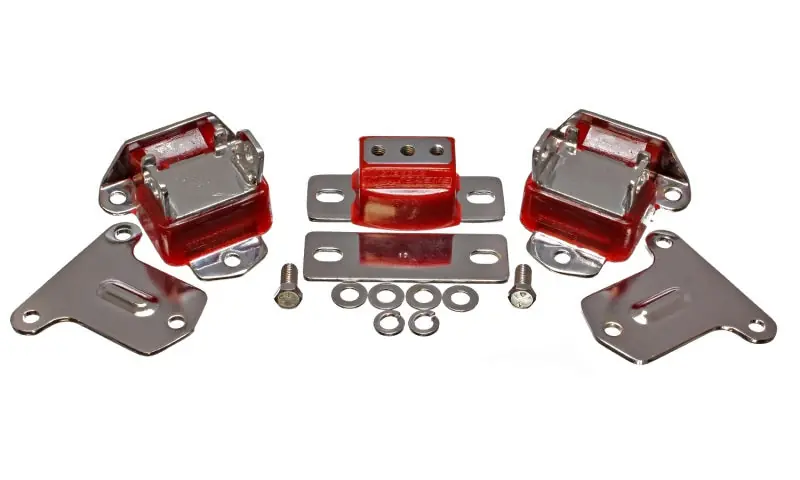 Energy Suspension 69-71 Camaro / 70-73 Monte Carlo Red Motor and Transmission Mounts; Chrome Finish Buy Today