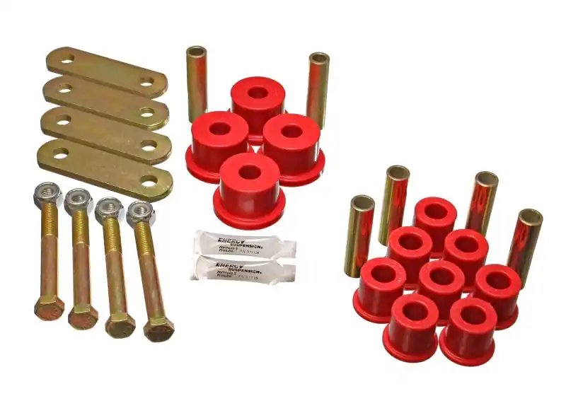 Modern Energy Suspension 64-73 Ford Mustang Red Heavy Duty Shackle Set