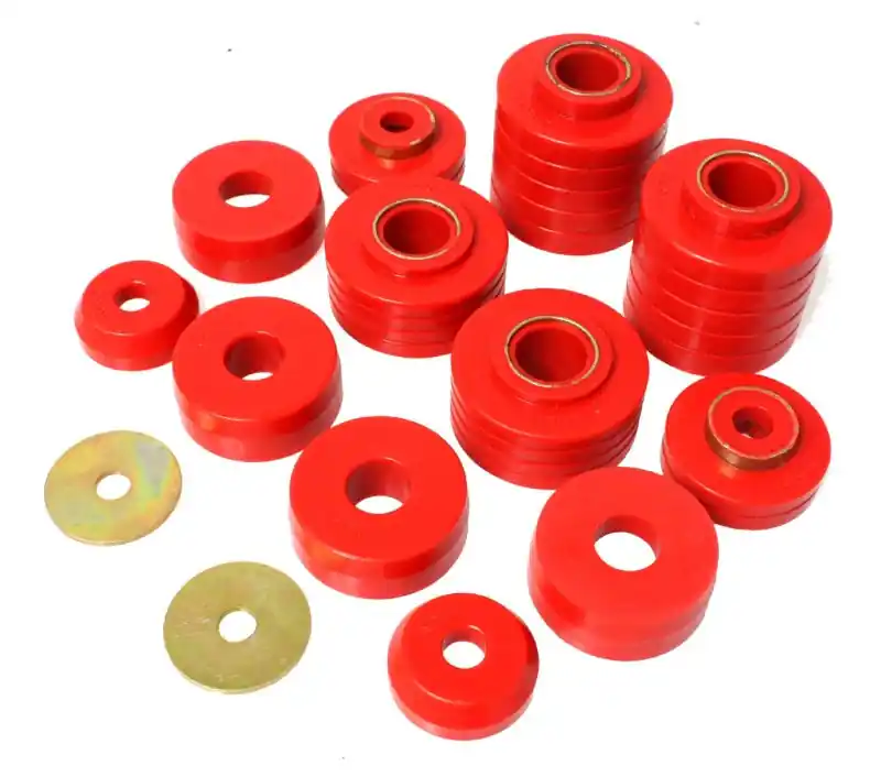 Last Chance Energy Suspension 80-98 Ford F250/F350 / 80-92 Ford F100/F150 / 85-98 Ford F450 Red Body Mount Set